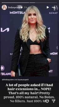 Lindsey Vonn gets real about her hair; Instagram - @lindseyvonn